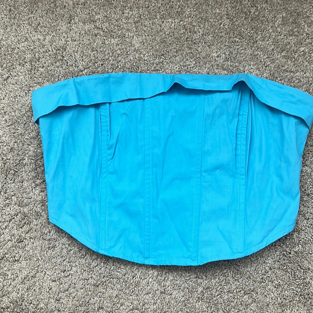 PacSun, Kendall and Kylie, blue strapless corset top, size small